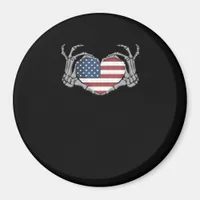 American Flag Heart Fitted Magnet