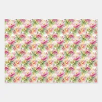 Pastel Flower Alcohol Ink Illustration Small Print Wrapping Paper Sheets