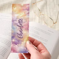 Pastel Dreamy Clouds Stars Crescent Personalized Bookmarks