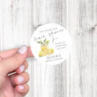 Main Squeeze Limoncello Bridal Shower Thank You Classic Round Sticker