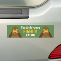 Funny Bigfoot Patrol Personalised Bumper Sticker