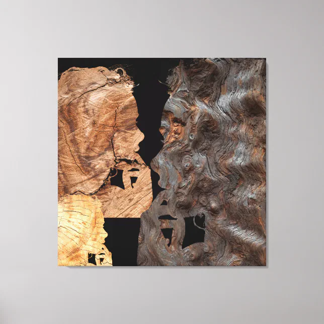 Perplexed woman profile canvas print
