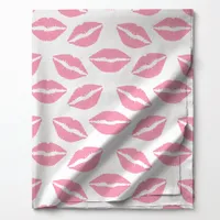 Pink Lipstick Kisses Pattern Fabric