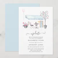 Watercolor Paris Wedding Update Invitation