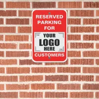 12" x 18" Your Logo Here Red Reserved Parking Metal Sign