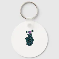 Beautiful Skeleton Hands With A Heart Signal For H Keychain