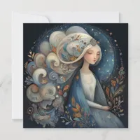 Virgo Maiden Zodiac Astrology Mystical Birthday Card
