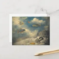 Sleeping in the Ocean of Clouds and Fish Postcard