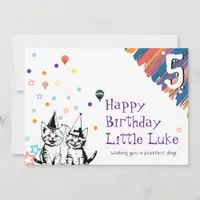 Playful Cats Birthday Greetings Card for Kids