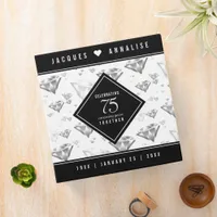 Elegant 75th Diamond Wedding Anniversary 3 Ring Binder