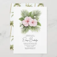 Coastal Chic Tropical Floral Bridal Shower Invitation