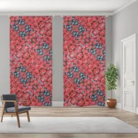 Berry Bonanza tiled fresh mixed Berries Sheer Curtains