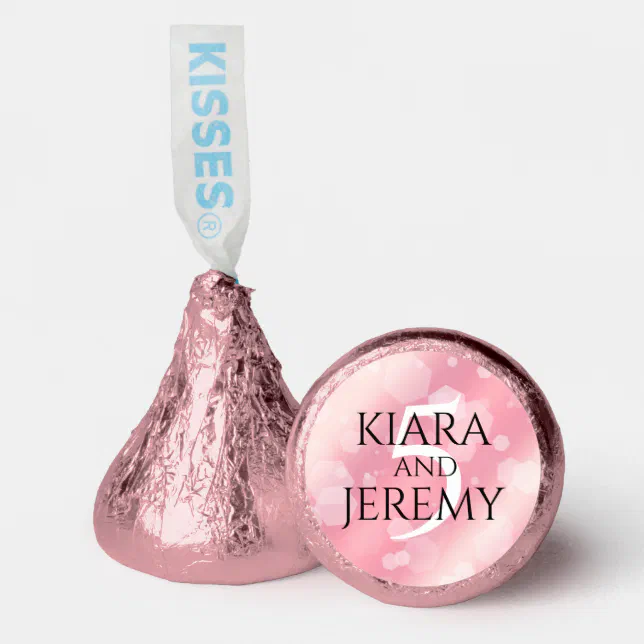 Elegant 5th Rose Quartz Wedding Anniversary Hershey®'s Kisses®