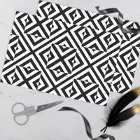 Black and White Striped Op Art Geometric Pattern Tissue Paper