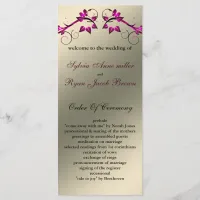 butterfly floral ivory pink Wedding program