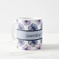Floral Watercolor Pattern Lavender and Blue Coffee Mug