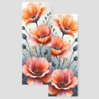 Orange Poppy Type Flowers Illustration Two-sided Bookmarks