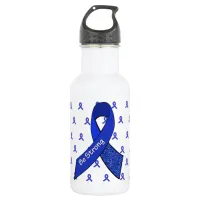 ME/CFS  Blue Awareness Ribbon for Chronic Fatigue Stainless Steel Water Bottle