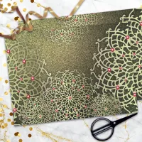 Oriental Luxury Gold Mandala With Red Gemstones Tissue Paper