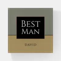 Best Man Gift/Gold/Black/Green/Name Paperweight