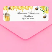 Bumble bees honey floral return address label