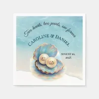 Beach Wedding Pearls Shell Elegant Ocean Theme  Napkins