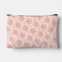 Abstract Floral Watercolor Style Peach Pink Small Accessory Pouch