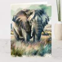 Beautiful Watercolor Elephant Card