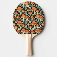 Retro Mushrooms Vintage Flowers  Ping Pong Paddle