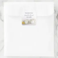 Tea Cup Yellow Daisies Wedding Thank You Favor Tag
