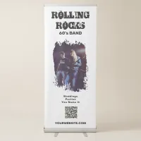 *~* UPLOAD QR + IMAGE Grunge Band Musician Music Retractable Banner