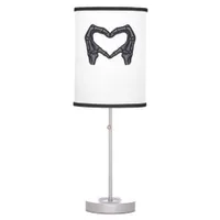 Skeleton Hands Forming A Heart  Table Lamp