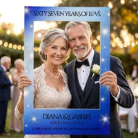Elegant 67th Star Sapphire Wedding Anniversary Selfie Frame
