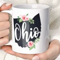 Ohio Chalkboard Floral State  Coffee Mug