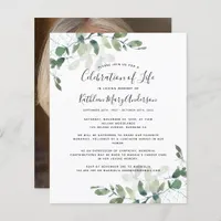 Budget Eucalyptus Celebration of Life Invitation