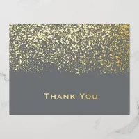 Grey and Gold Foil Wedding Thank You Card