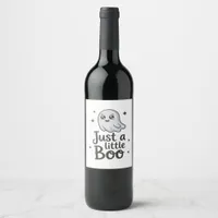 Just Little Boo Funny Design Wine Label