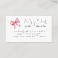 Pink Bow Tying The Knot Display Shower Enclosure Card