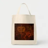 Halloween Scares on Eerie Background Tote Bag