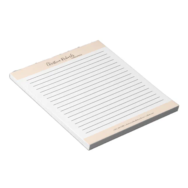 Stylish Beige Minimalist Lined Notepad