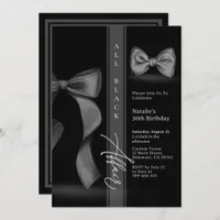 All Black Attire Coquette Bow Tie Formal Affair Invitation