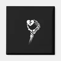 Skeleton Hand Holding Heart Simple Expression Magnet
