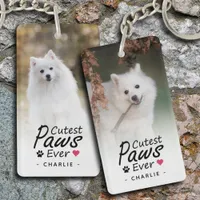 Cutest Paws Ever Pet Photo Dog Lover Keepsake Keychain