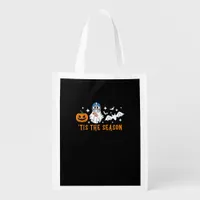 Tis The Season Football Halloween Spooky Pumpkin Grocery Bag