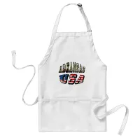 Arkansas Picture and USA Flag Text Adult Apron