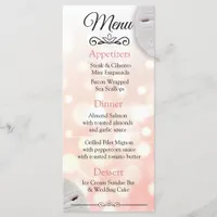 Oceanic Sand Dollar Coral Wedding Menu Card
