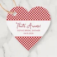 That's Amore Italian Bridal Shower Red Gingham Favor Tags