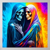 Skeletons Wrapped in a Rainbow   Poster