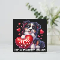 Cute Valentine Puppy - Valentine's Day Card