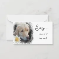 *~* GET WELL AP62 Dog Flower Flat Note Card